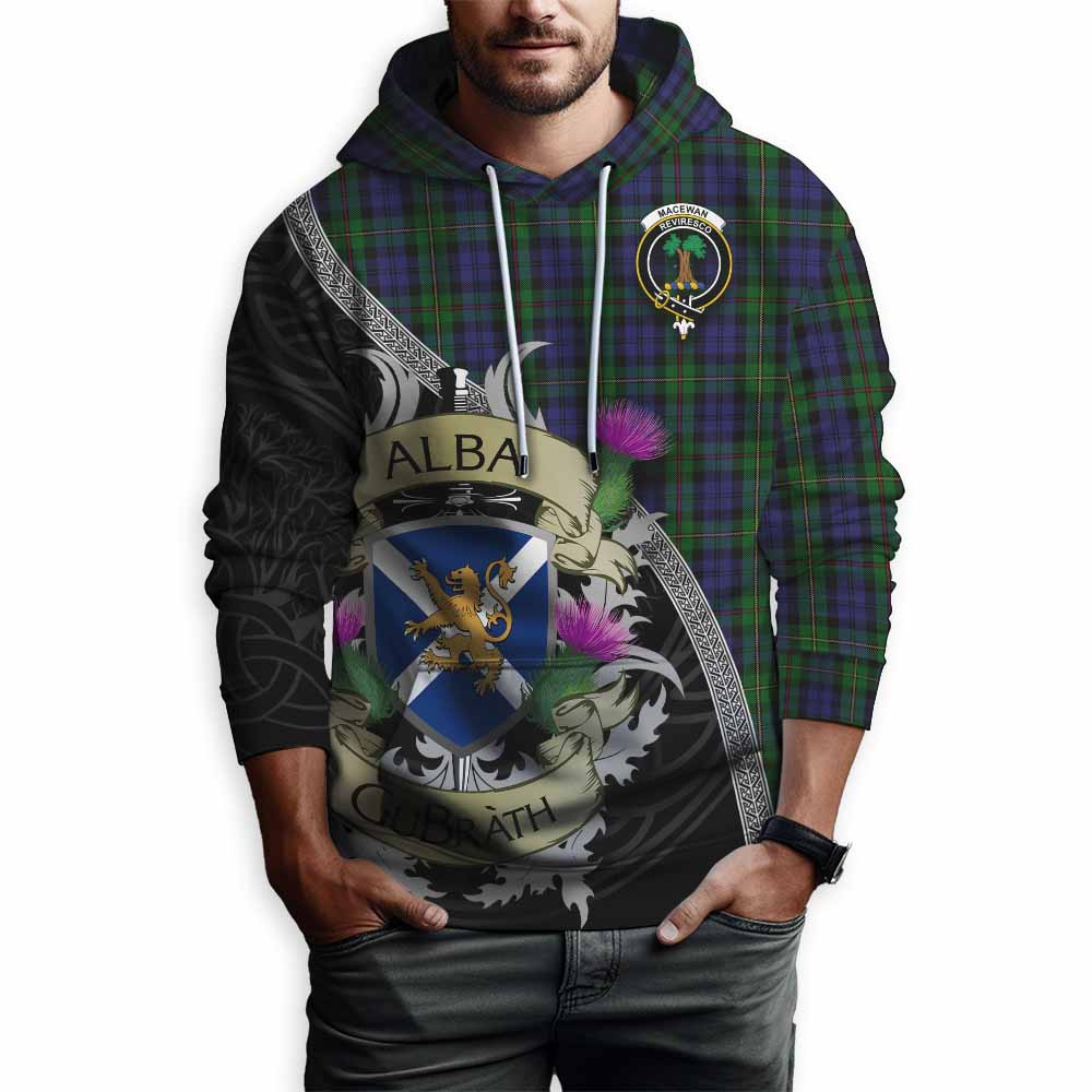 Tartan Vibes Clothing MacEwan (MacEwen) Tartan Family Crest Hoodie Lion Rampant Royal Thistle Shield Celtic Inspired