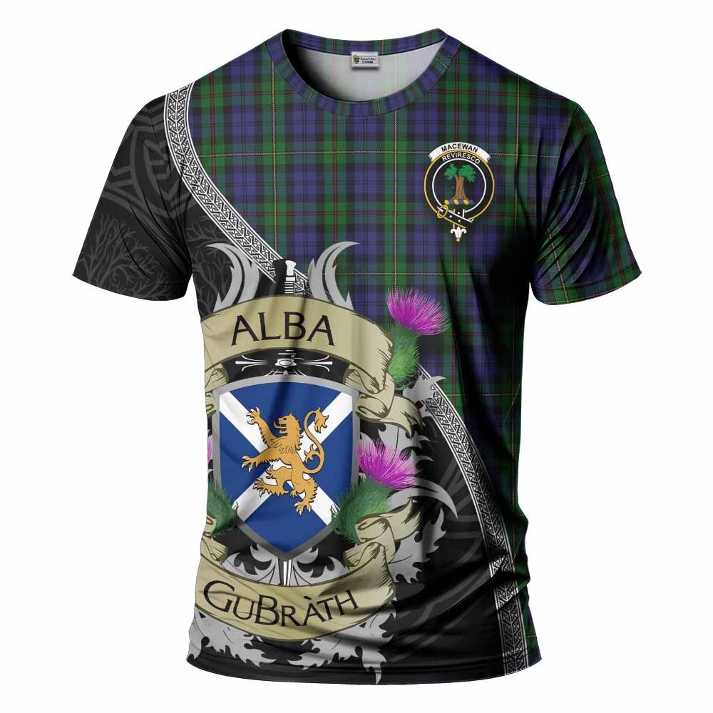 Tartan Vibes Clothing MacEwan (MacEwen) Tartan Family Crest T-Shirt Lion Rampant Royal Thistle Shield Celtic Inspired