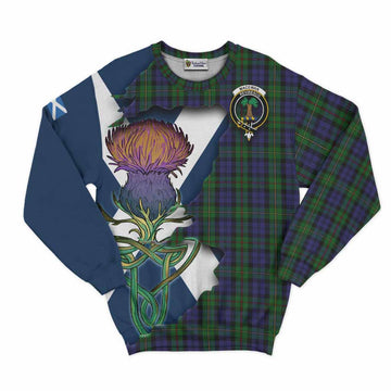 Tartan Vibes Clothing MacEwan (MacEwen) Tartan Family Crest Sweatshirt Scottish Thistle Celtic Inspired