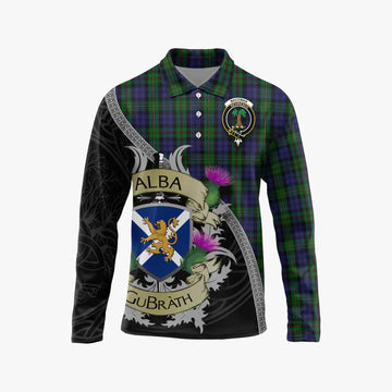 Tartan Vibes Clothing MacEwan (MacEwen) Tartan Family Crest Long Sleeve Polo Shirt Lion Rampant Royal Thistle Shield Celtic Inspired