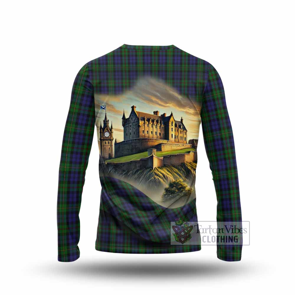 Tartan Vibes Clothing MacEwan (MacEwen) Tartan Family Crest Long Sleeve T-Shirt with Scottish Ancient Castle Style