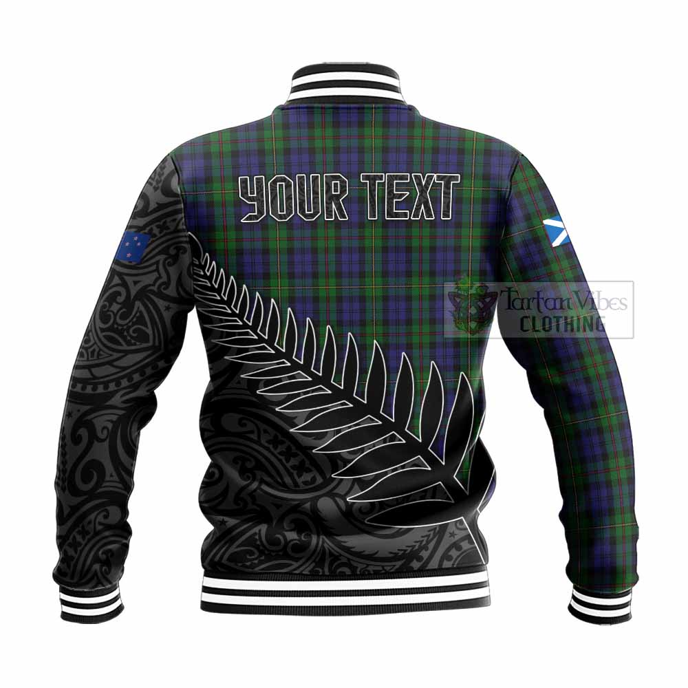 MacEwan (MacEwen) Crest Tartan Baseball Jacket with New Zealand Silver Fern Half Style - Tartan Vibes Clothing