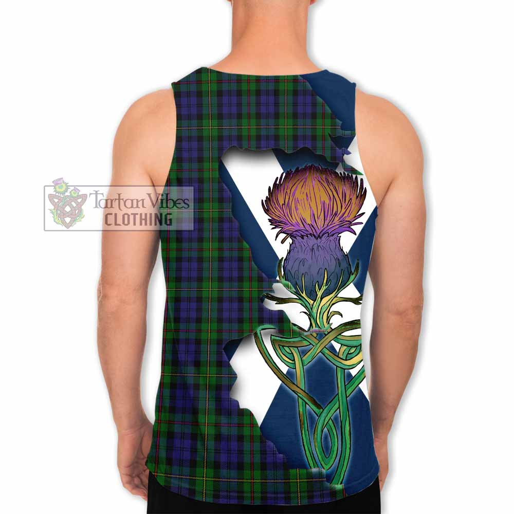 Tartan Vibes Clothing MacEwan (MacEwen) Tartan Family Crest Men's Tank Top Scottish Thistle Celtic Inspired