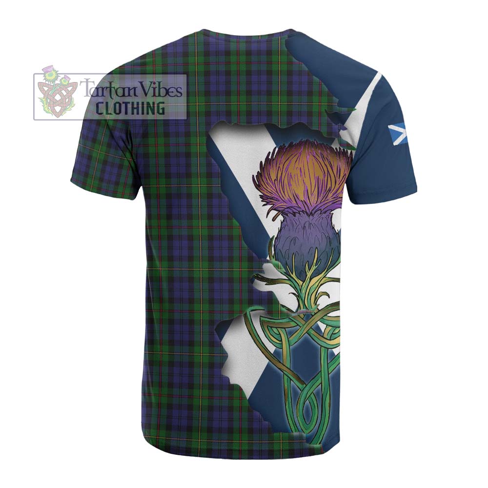 Tartan Vibes Clothing MacEwan (MacEwen) Tartan Family Crest Cotton T-shirt Scottish Thistle Celtic Inspired