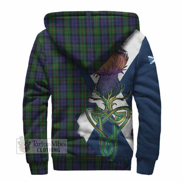 MacEwan (MacEwen) Tartan Family Crest Sherpa Hoodie Scottish Thistle Celtic Inspired