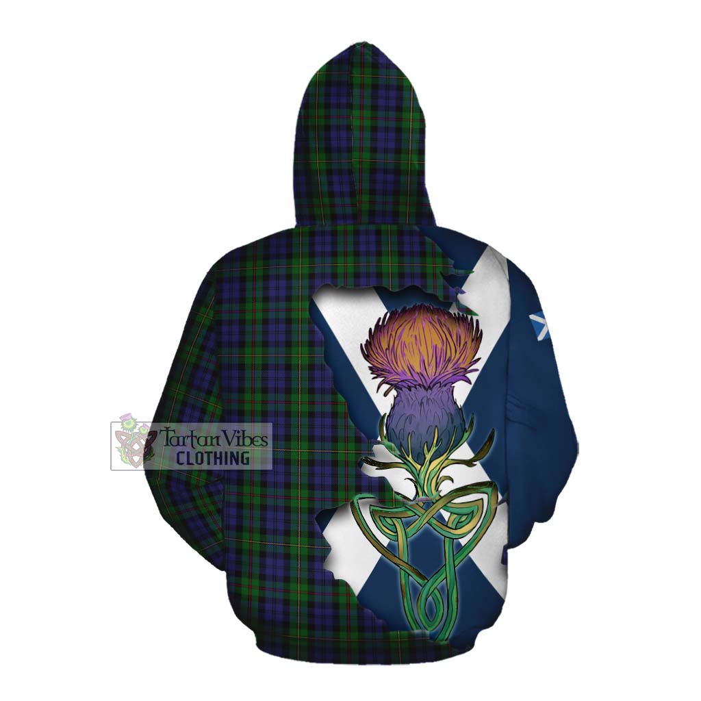 Tartan Vibes Clothing MacEwan (MacEwen) Tartan Family Crest Cotton Hoodie Scottish Thistle Celtic Inspired