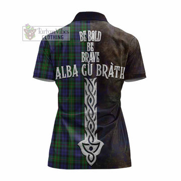MacEwan (MacEwen) Tartan Family Crest Women's Polo Shirt Alba Gu Brath Be Brave Lion Ancient Style