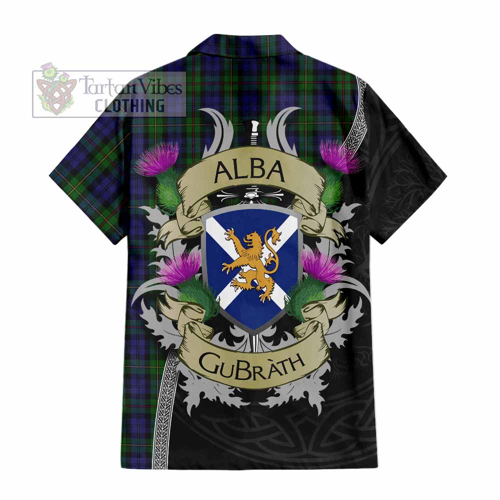 Tartan Vibes Clothing MacEwan (MacEwen) Tartan Family Crest Short Sleeve Button Shirt Lion Rampant Royal Thistle Shield Celtic Inspired