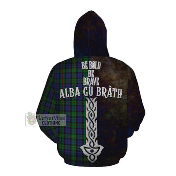 MacEwan (MacEwen) Tartan Family Crest Cotton Hoodie Alba Gu Brath Be Brave Lion Ancient Style