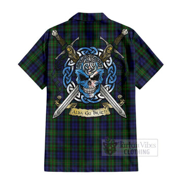 MacEwan (MacEwen) Tartan Hawaiian Shirt with Family Crest Celtic Skull Style
