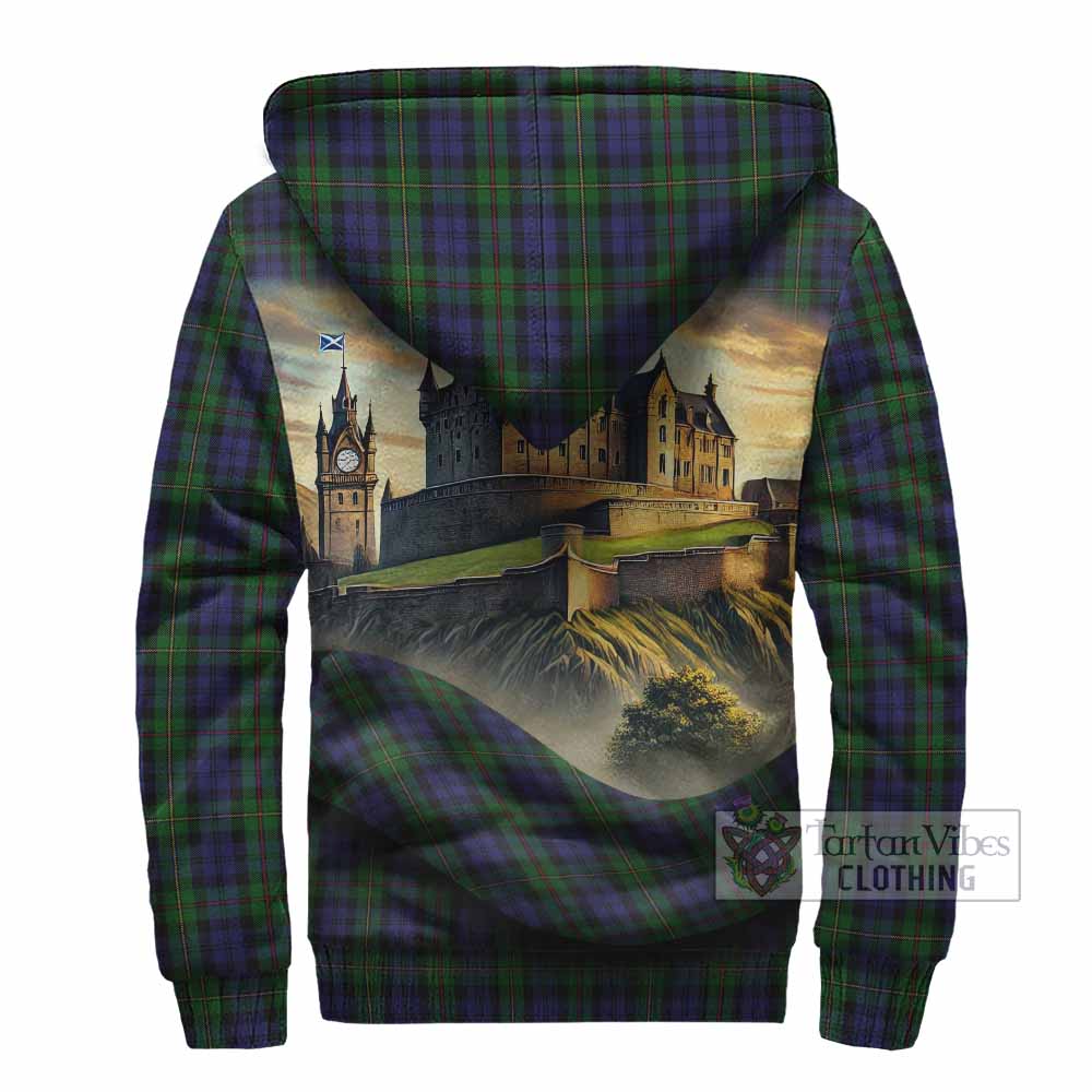Tartan Vibes Clothing MacEwan (MacEwen) Tartan Family Crest Sherpa Hoodie with Scottish Ancient Castle Style