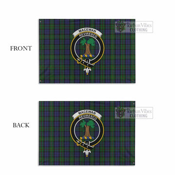 Tartan Vibes Clothing MacEwan (MacEwen) Tartan House Flag with Family Crest