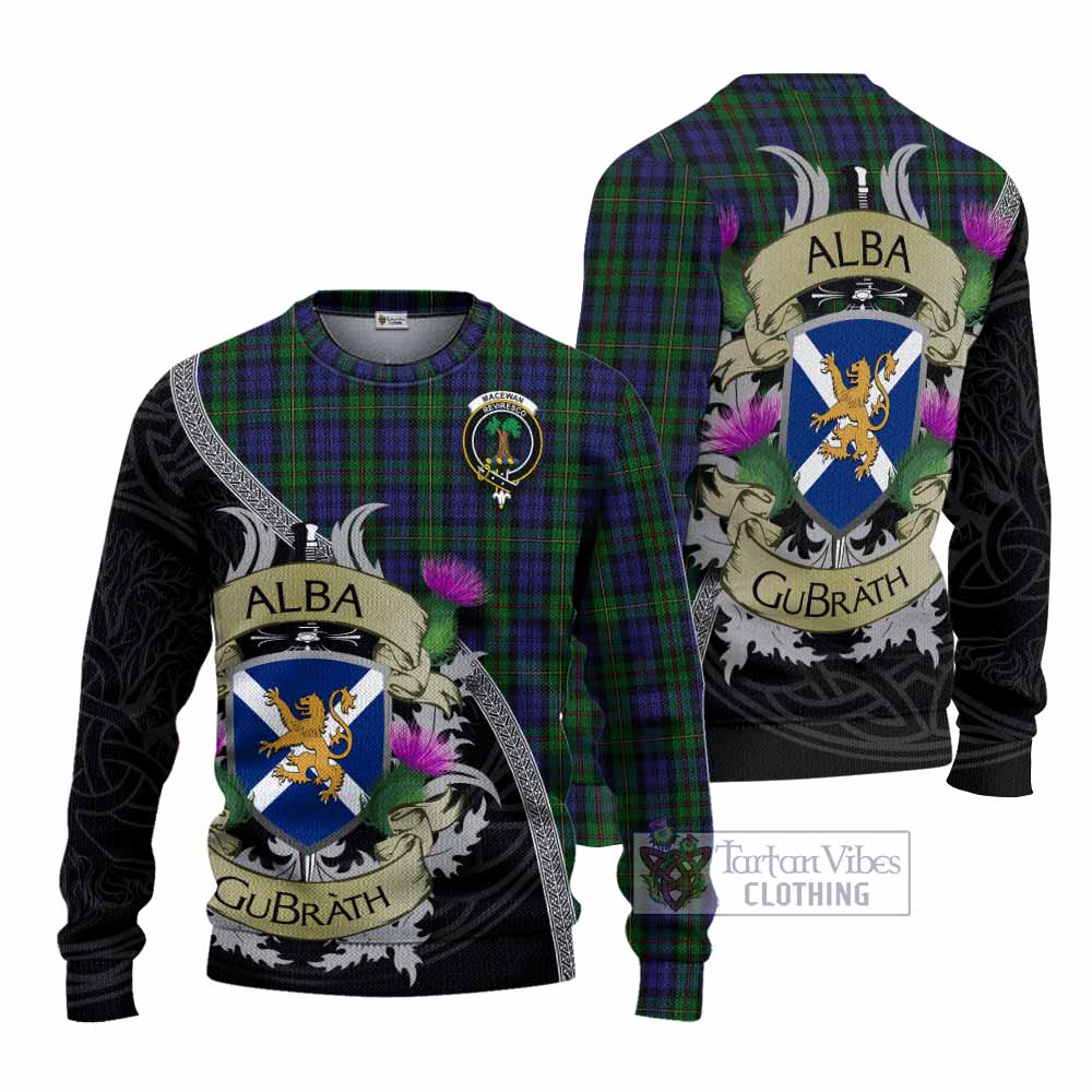 Tartan Vibes Clothing MacEwan (MacEwen) Tartan Family Crest Knitted Sweater Lion Rampant Royal Thistle Shield Celtic Inspired