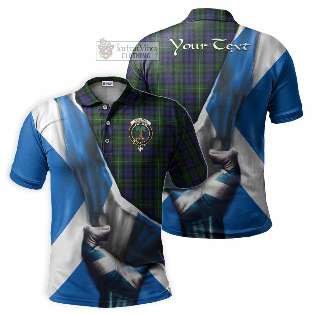 Tartan Vibes Clothing MacEwan (MacEwen) Tartan Polo Shirt with Family Crest Scotland Patriotic Style