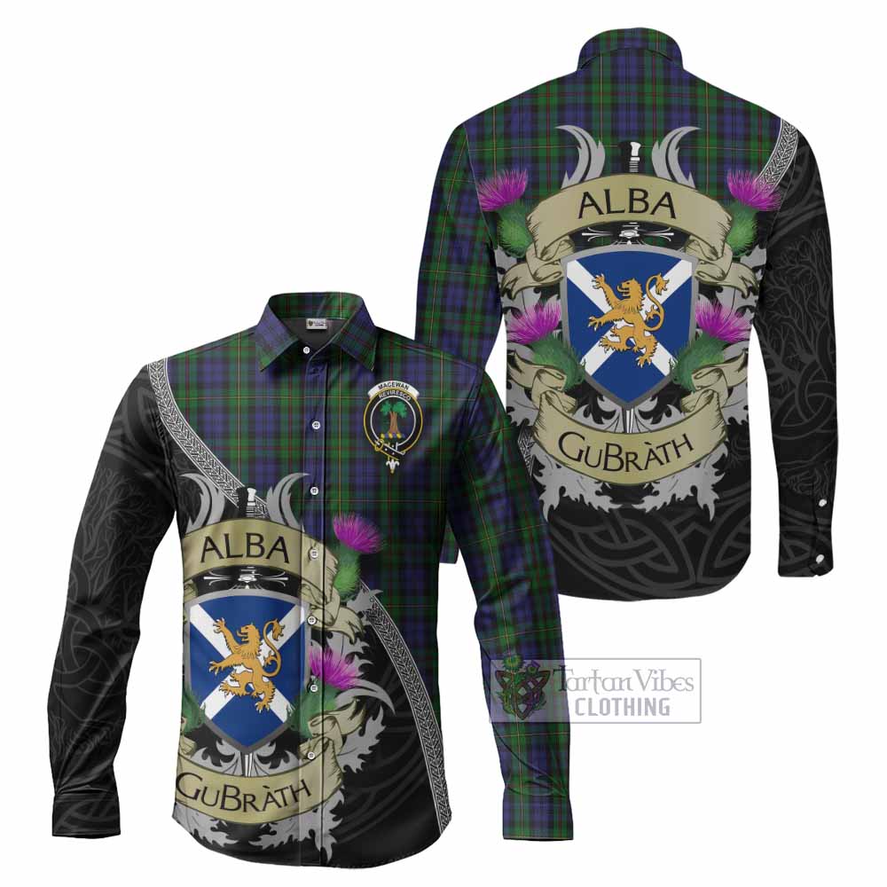 Tartan Vibes Clothing MacEwan (MacEwen) Tartan Family Crest Long Sleeve Button Shirt Lion Rampant Royal Thistle Shield Celtic Inspired
