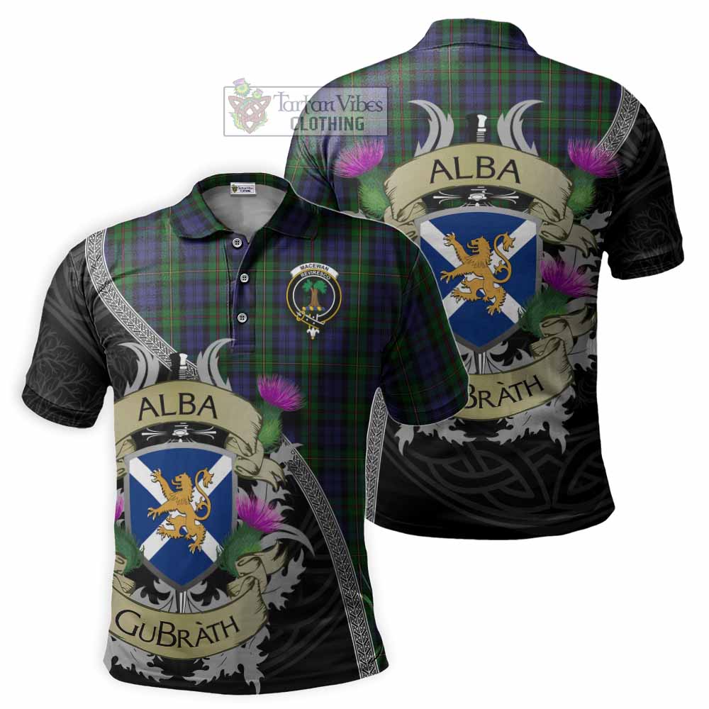 Tartan Vibes Clothing MacEwan (MacEwen) Tartan Family Crest Polo Shirt Lion Rampant Royal Thistle Shield Celtic Inspired