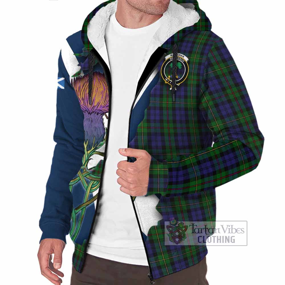 Tartan Vibes Clothing MacEwan (MacEwen) Tartan Family Crest Sherpa Hoodie Scottish Thistle Celtic Inspired
