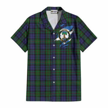 MacEwan (MacEwen) Clan Crest In Me Tartan Cotton Hawaiian Shirt Scotland Flag Style