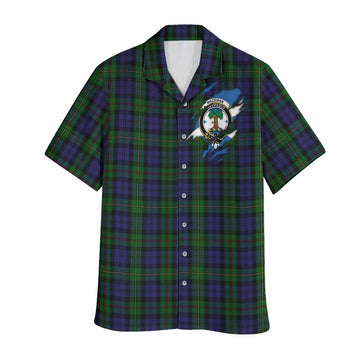 MacEwan (MacEwen) Clan Crest In Me Tartan Hawaiian Shirt Scotland Flag Style
