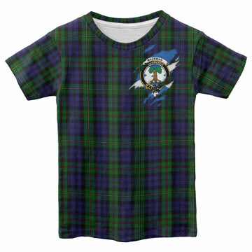 MacEwan (MacEwen) Clan Crest In Me Tartan Kid T-shirt Scotland Flag Style