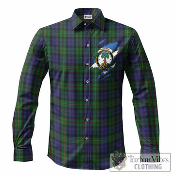 MacEwan (MacEwen) Clan Crest In Me Tartan Long Sleeve Button Shirts Scotland Flag Style