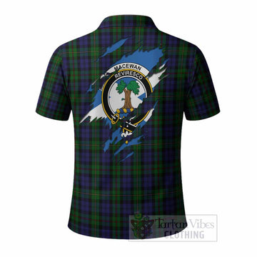 MacEwan (MacEwen) Clan Crest In Me Tartan Polo Shirt Scotland Flag Style