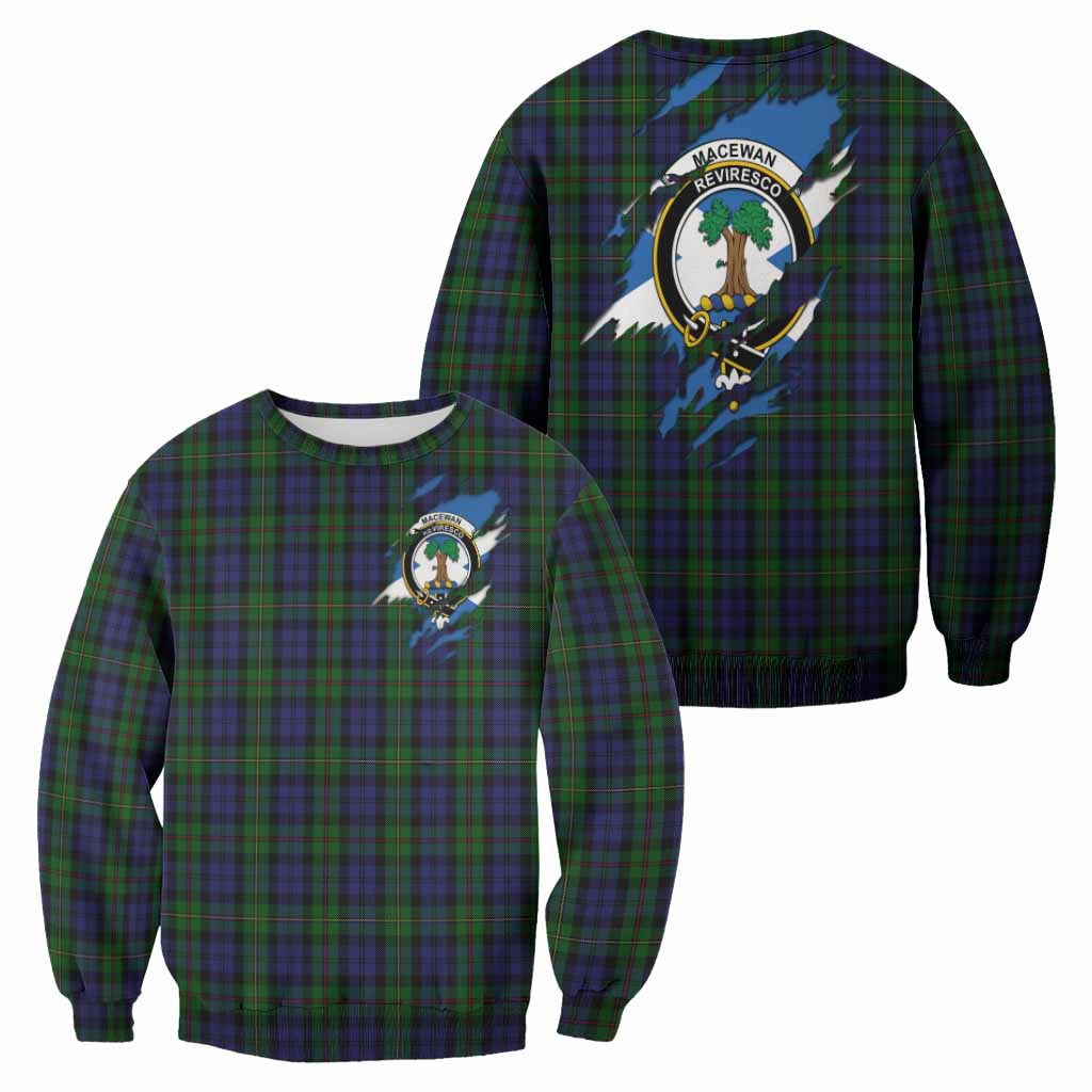 MacEwan (MacEwen) Clan Crest In Me Tartan Sweatshirt Scotland Flag Style
