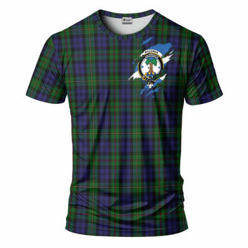 MacEwan (MacEwen) Clan Crest In Me Tartan T-Shirt Scotland Flag Style