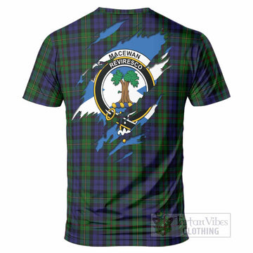 MacEwan (MacEwen) Clan Crest In Me Tartan T-Shirt Scotland Flag Style