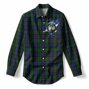 MacEwan (MacEwen) Clan Crest In Me Tartan Women Casual Shirt Scotland Flag Style