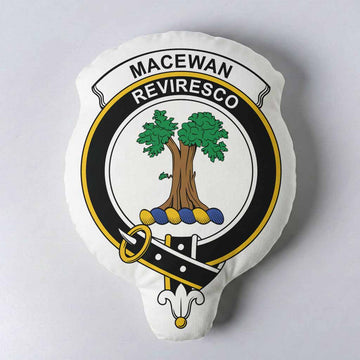 MacEwan (MacEwen) Clan Crest Shaped Throw Pillow, Scottish Clan Badge Decorative Pillow