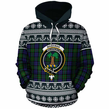MacEwan (MacEwen) Clan Tartan Christmas Cotton Hoodie with Family Crest - Tartan Vibes Clothing