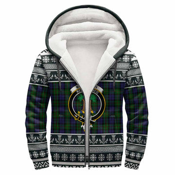 MacEwan (MacEwen) Clan Tartan Christmas Fleece Hoodie with Family Crest