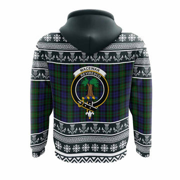 MacEwan (MacEwen) Clan Tartan Christmas Hoodie with Family Crest