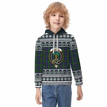 MacEwan (MacEwen) Clan Tartan Christmas Kid Hoodie with Family Crest - Tartan Vibes Clothing