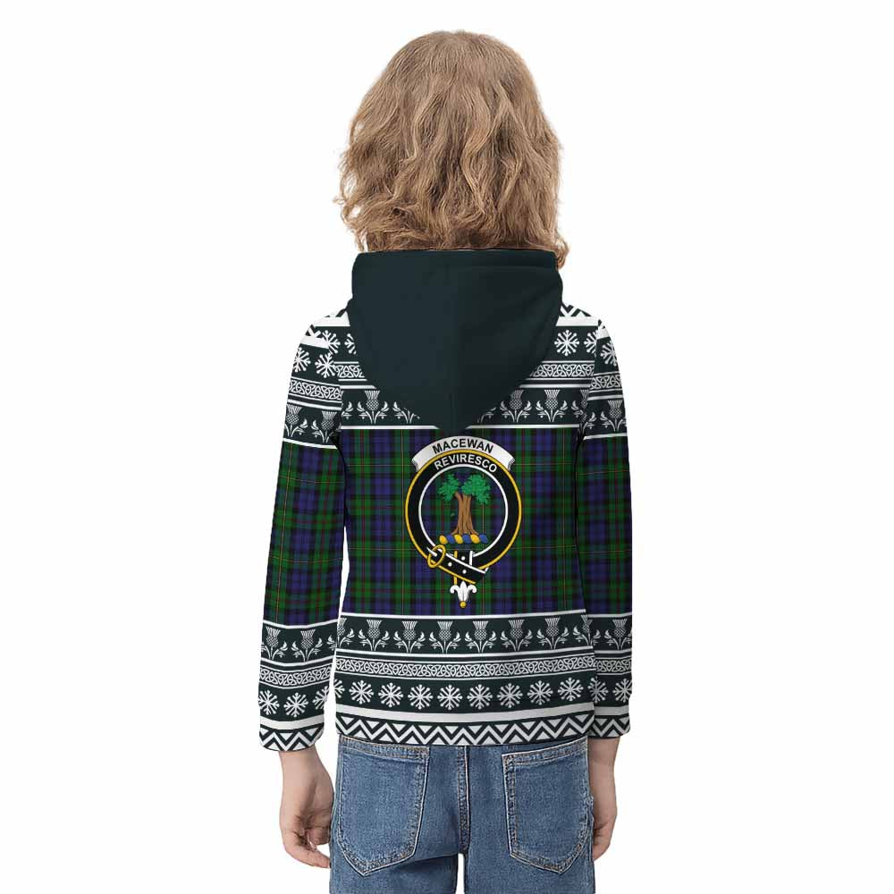MacEwan (MacEwen) Clan Tartan Christmas Kid Hoodie with Family Crest - Tartan Vibes Clothing
