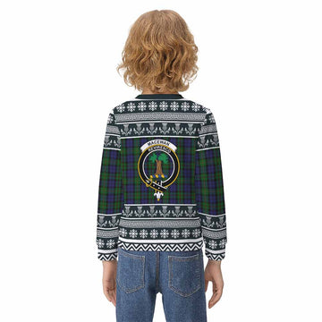 MacEwan (MacEwen) Clan Tartan Christmas Kid Ugly Sweatshirt with Family Crest - Tartan Vibes Clothing