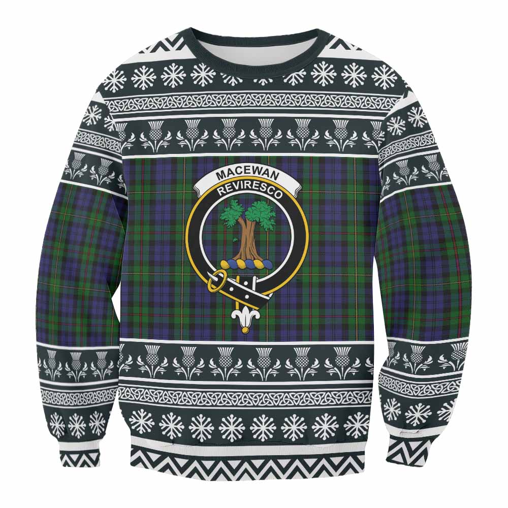 MacEwan (MacEwen) Clan Tartan Christmas Sweatshirt with Family Crest - Tartan Vibes Clothing
