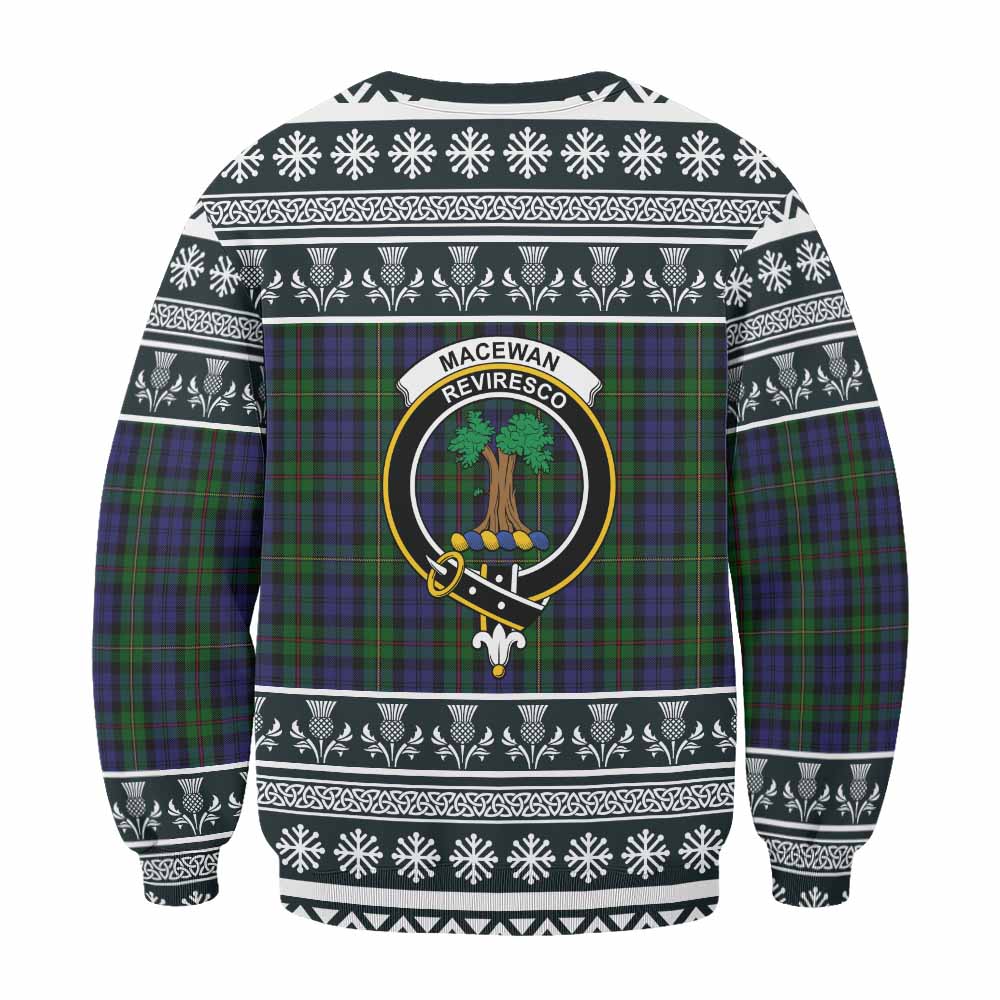 MacEwan (MacEwen) Clan Tartan Christmas Sweatshirt with Family Crest - Tartan Vibes Clothing