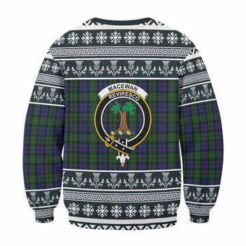 MacEwan (MacEwen) Clan Tartan Christmas Sweatshirt with Family Crest