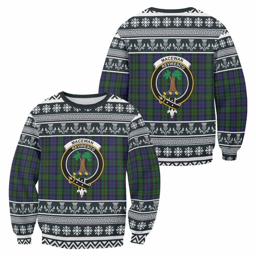 MacEwan (MacEwen) Clan Tartan Christmas Sweatshirt with Family Crest - Tartan Vibes Clothing