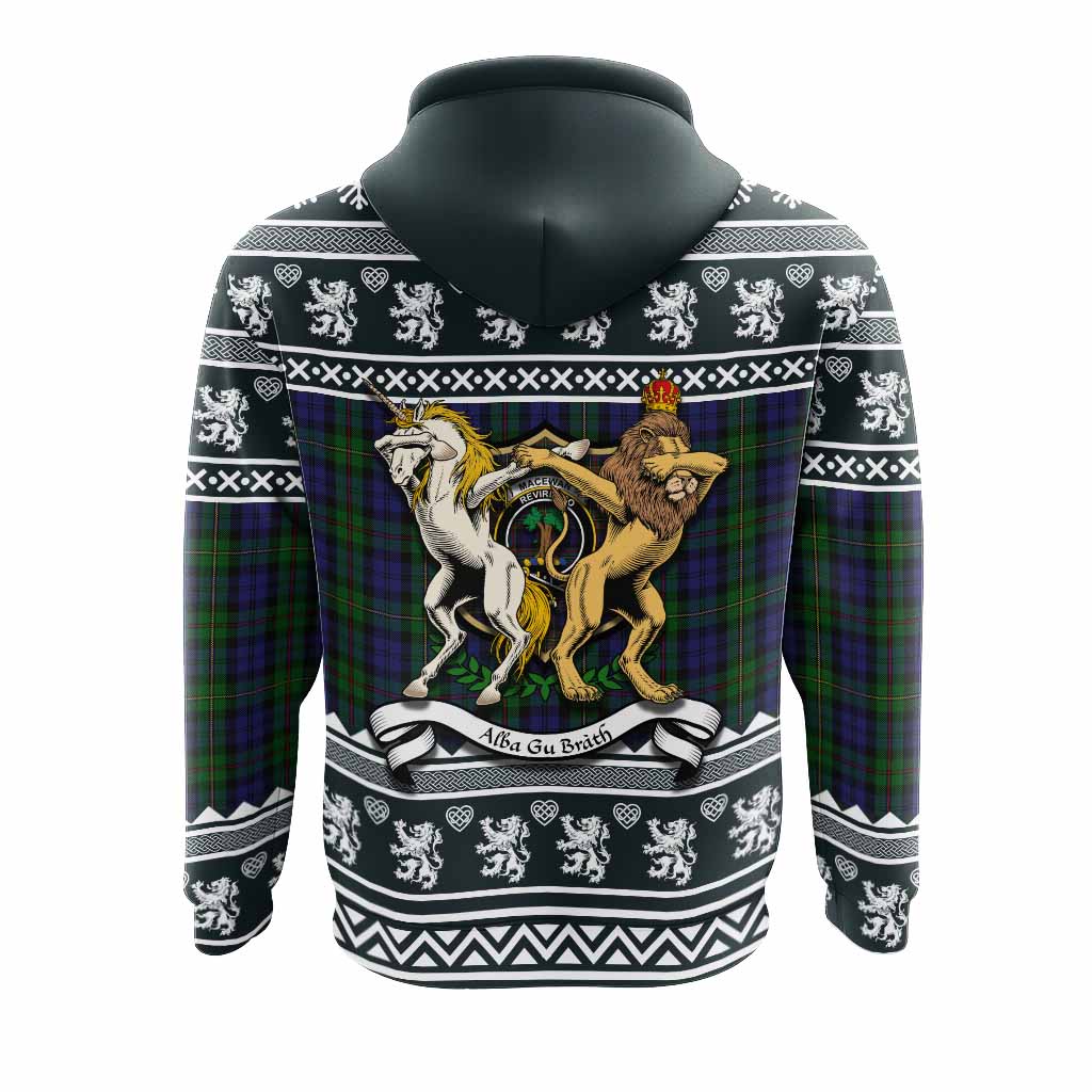 MacEwan (MacEwen) Clan Tartan Crest Christmas Hoodie Coat of Arms Funny Style - Tartan Vibes Clothing