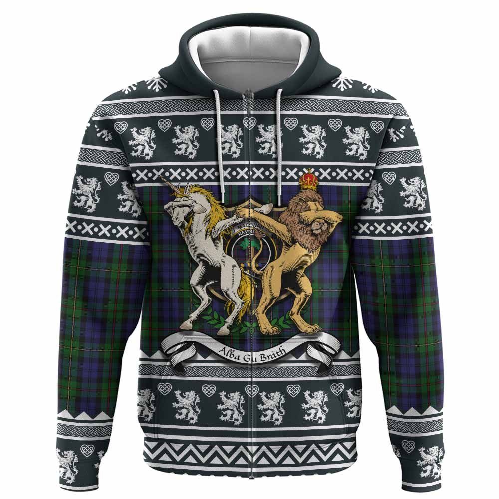 MacEwan (MacEwen) Clan Tartan Crest Christmas Hoodie Coat of Arms Funny Style - Tartan Vibes Clothing
