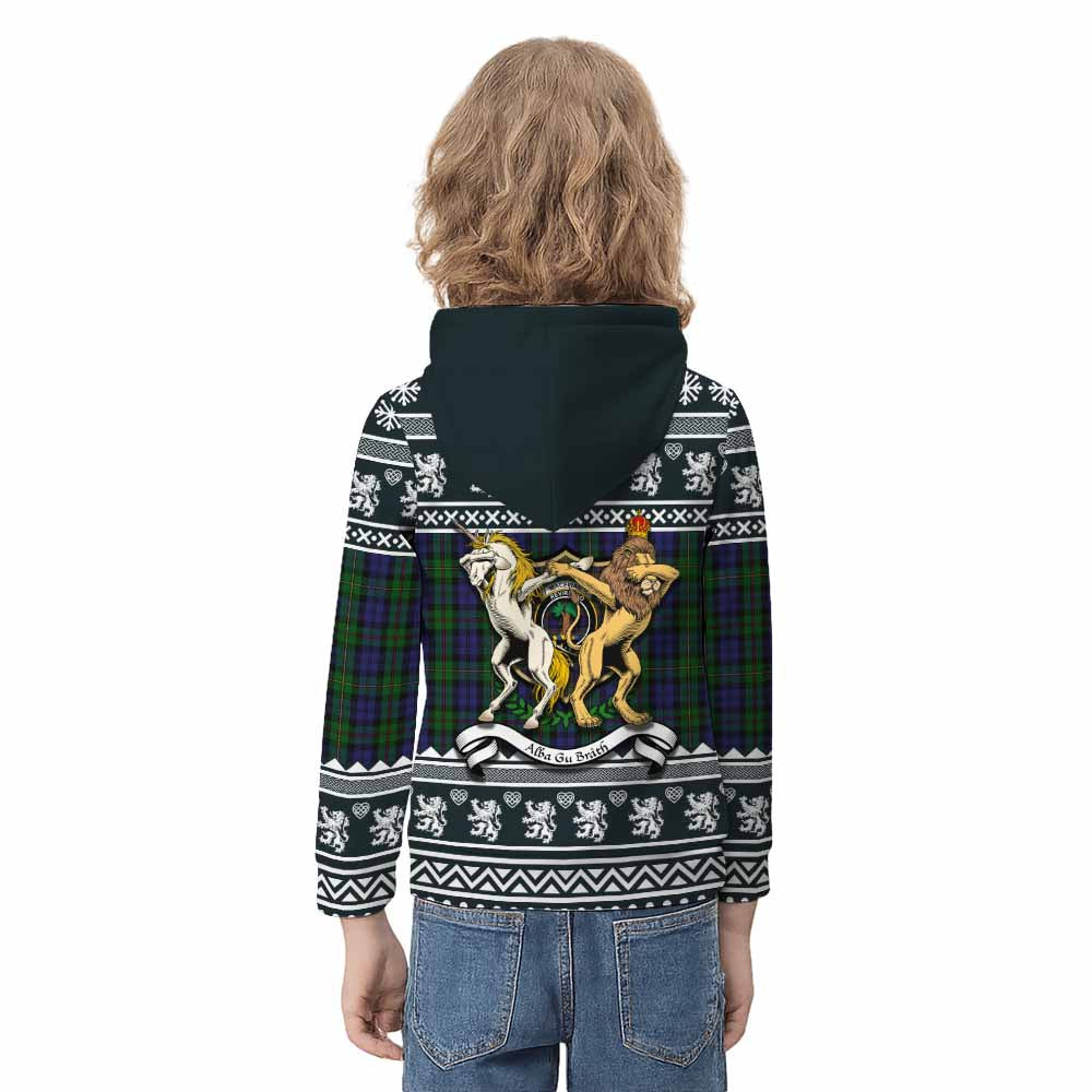MacEwan (MacEwen) Clan Tartan Crest Christmas Kid Hoodie Coat of Arms Funny Style - Tartan Vibes Clothing