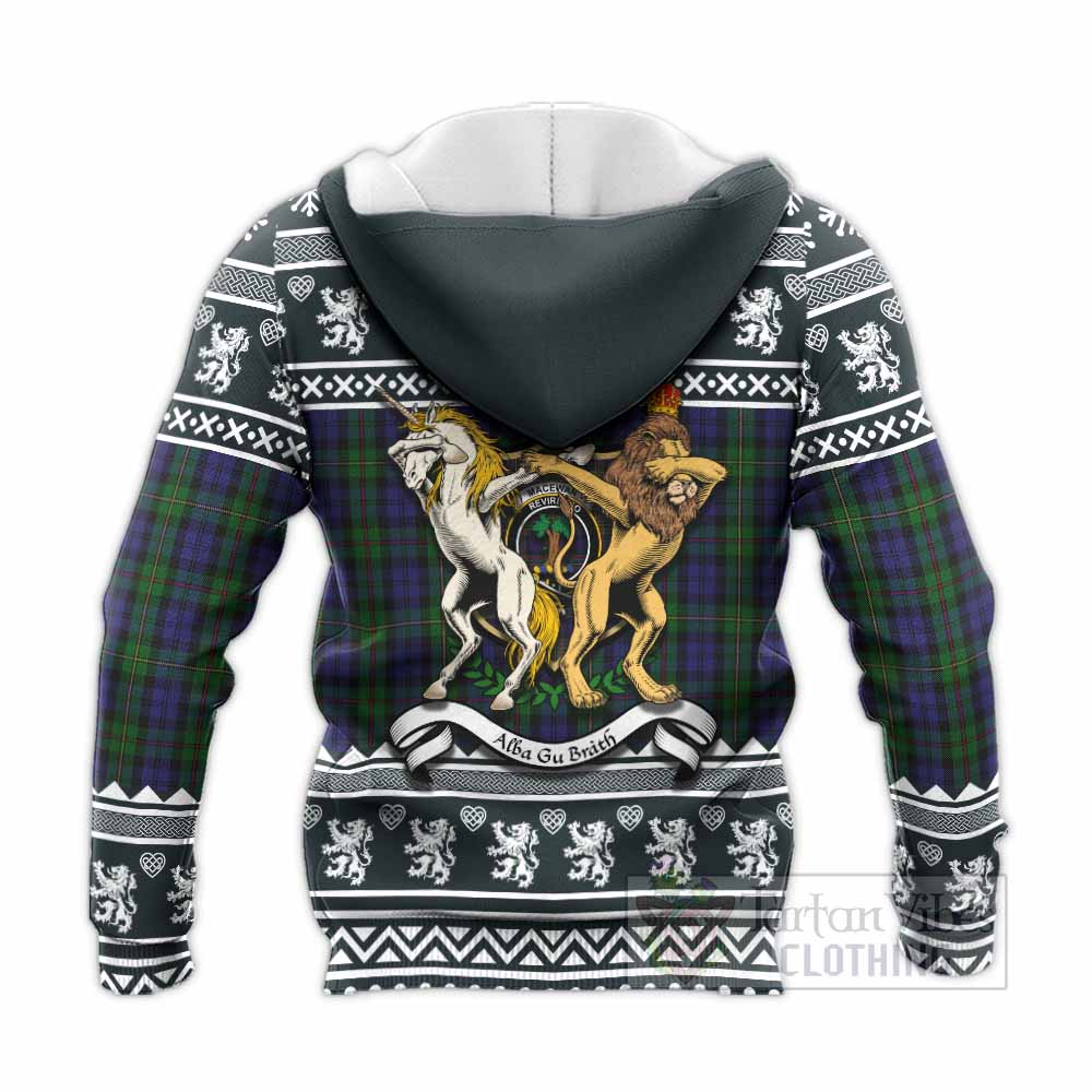 MacEwan (MacEwen) Clan Tartan Crest Christmas Knitted Hoodie Coat of Arms Funny Style - Tartan Vibes Clothing