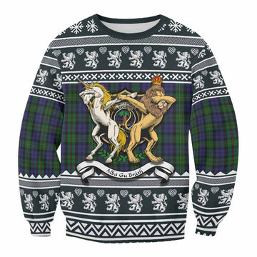 MacEwan (MacEwen) Clan Tartan Crest Christmas Sweatshirt Coat of Arms Funny Style