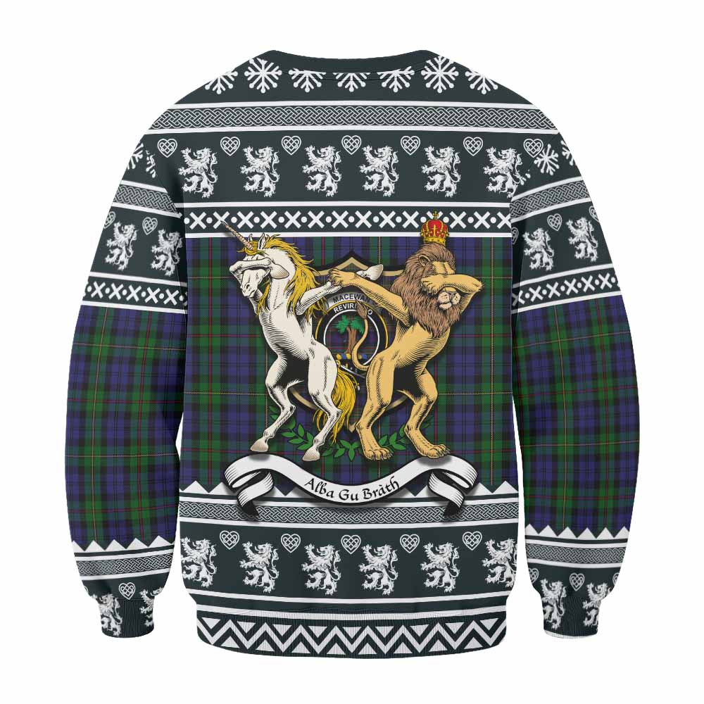 MacEwan (MacEwen) Clan Tartan Crest Christmas Sweatshirt Coat of Arms Funny Style - Tartan Vibes Clothing