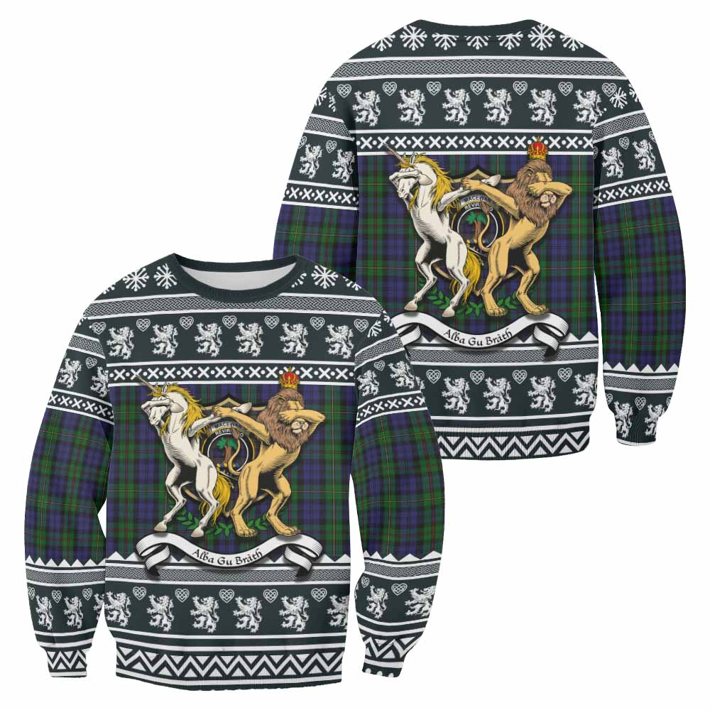 MacEwan (MacEwen) Clan Tartan Crest Christmas Sweatshirt Coat of Arms Funny Style - Tartan Vibes Clothing