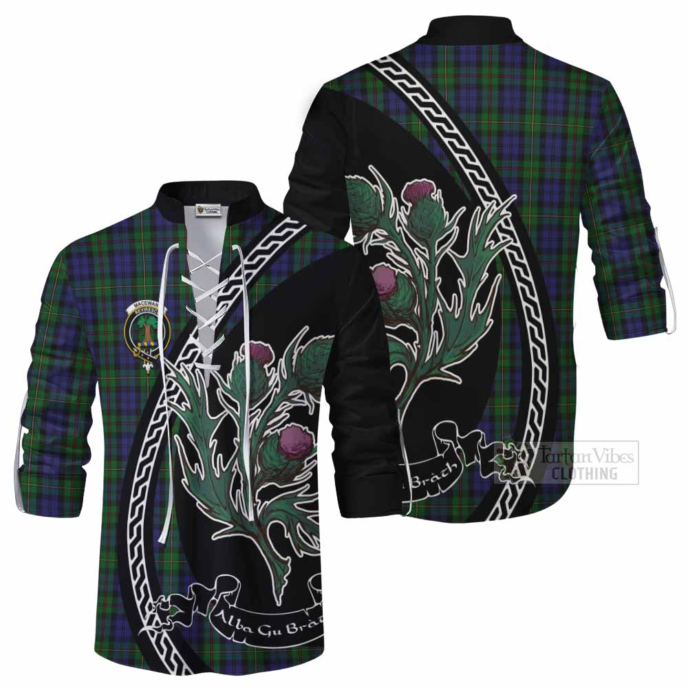 MacEwan (MacEwen) Family Crest Tartan Ghillie Shirt Alba Thistle Inspired - Tartan Vibes Clothing