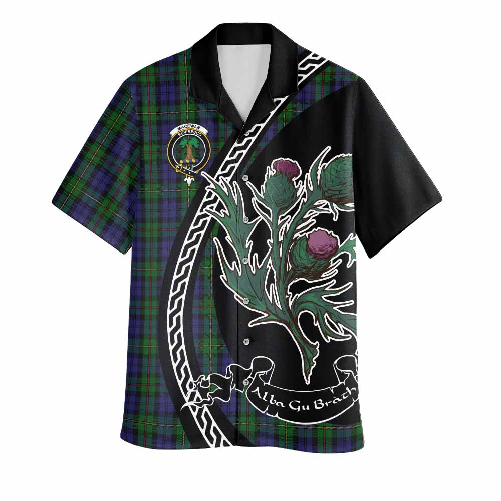 MacEwan (MacEwen) Family Crest Tartan Hawaiian Shirt Alba Thistle Inspired - Tartan Vibes Clothing